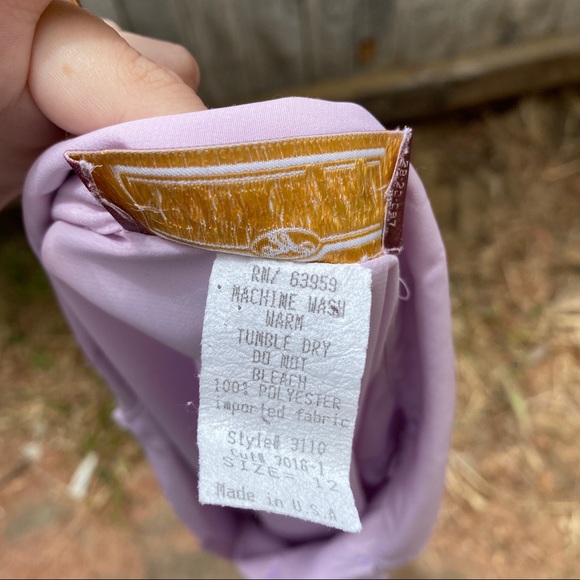 1980’s purple lilac silk like blouse top shirt - Picture 5 of 8